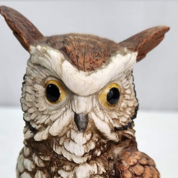 Vintage HomCo Home Interiors Owl Figurine Bisque Porcelain EUC - Picture 4 of 4
